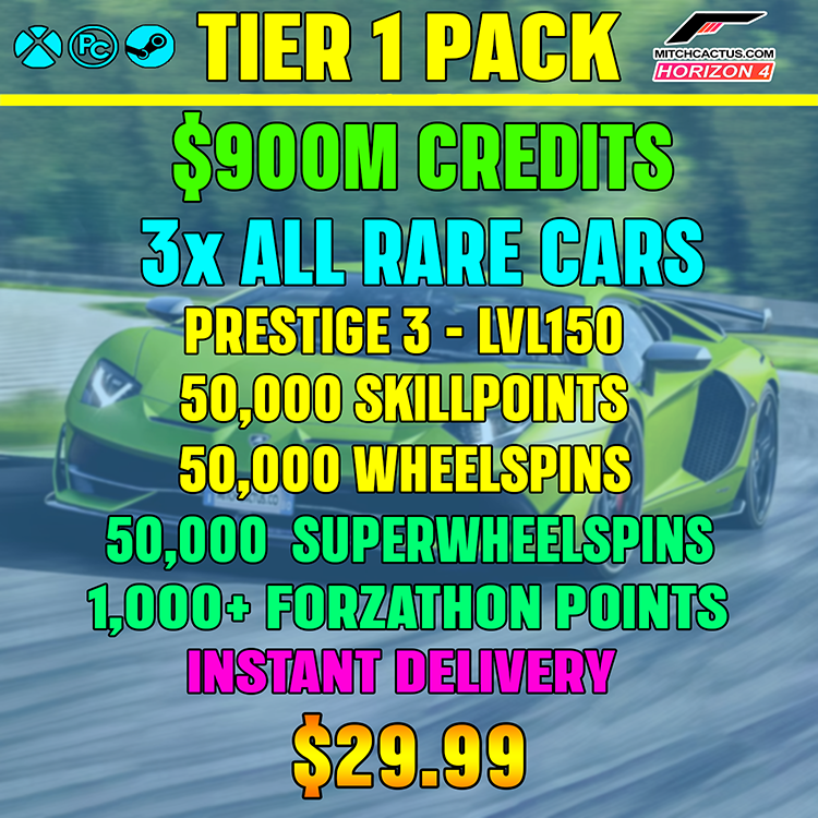 Forza Horizon 4 Modded Accounts For Sale Tier 1