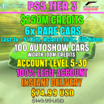 Forza Horizon 5 Modded Accounts PS5 Tier 3