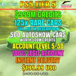 Forza Horizon 5 Modded Accounts PS5 Tier 5