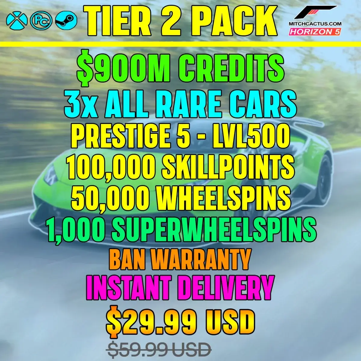 Forza Horizon 5 Modded Accounts Tier 2