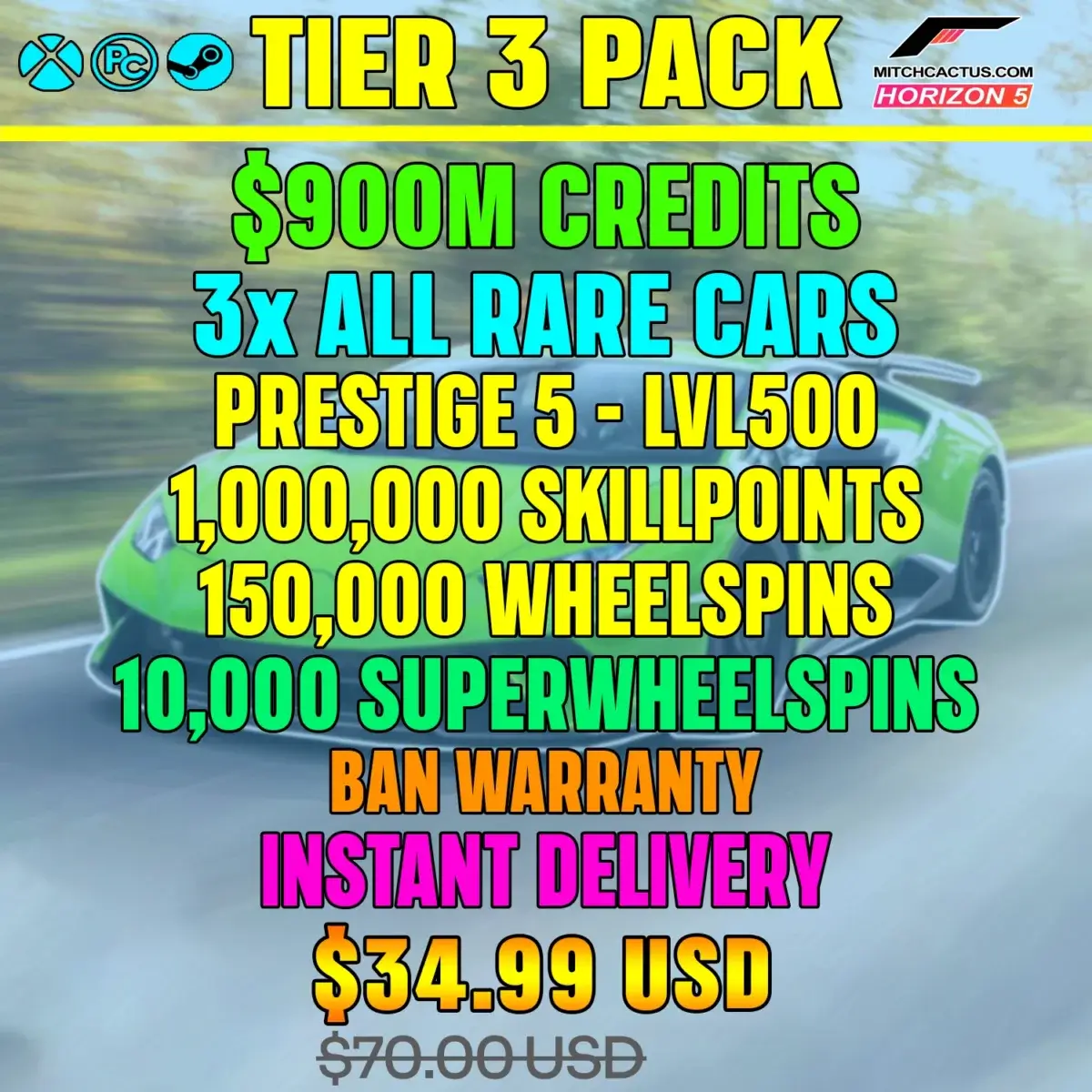 Forza Horizon 5 Modded Accounts Tier 3