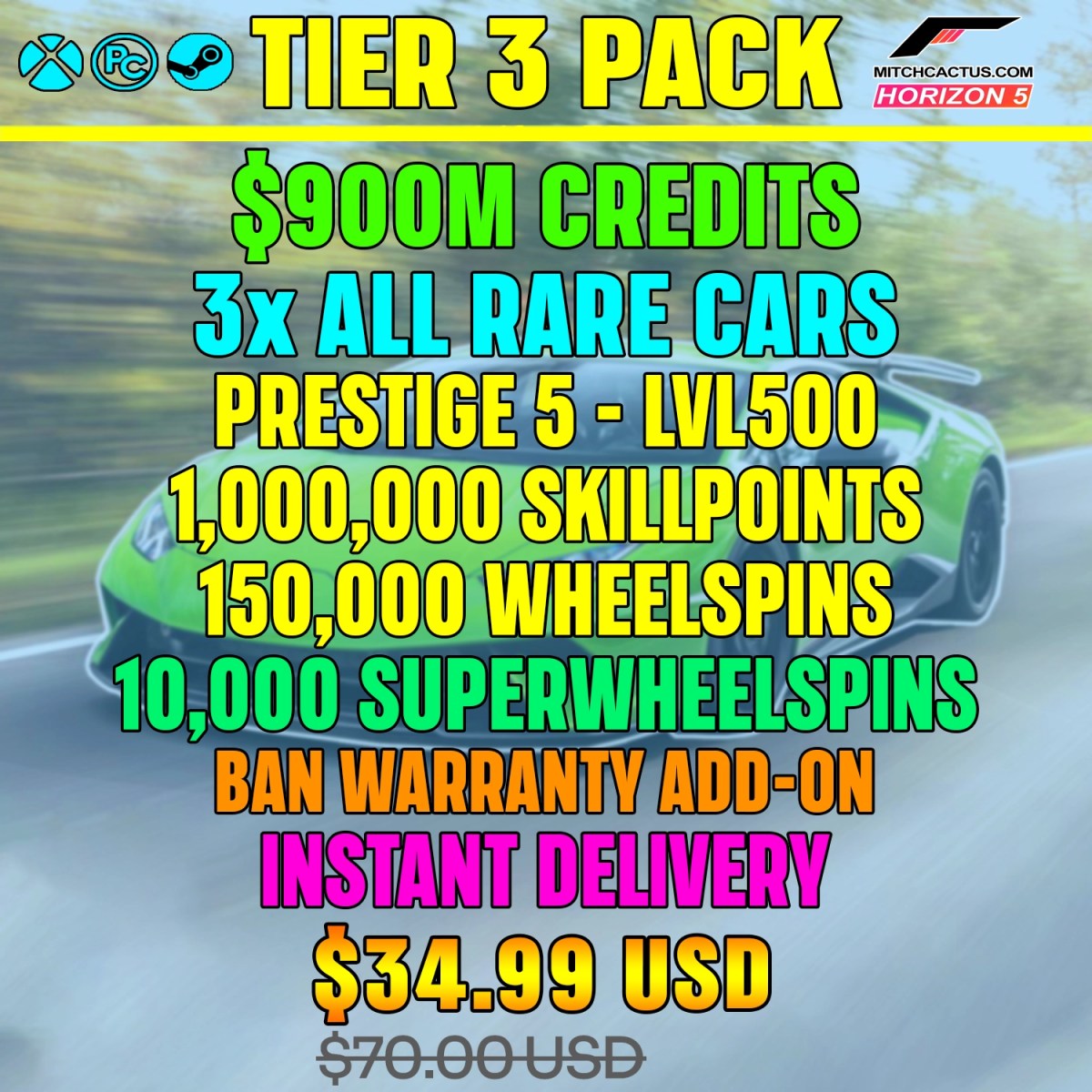 Forza Horizon 5 Modded Accounts Tier 3