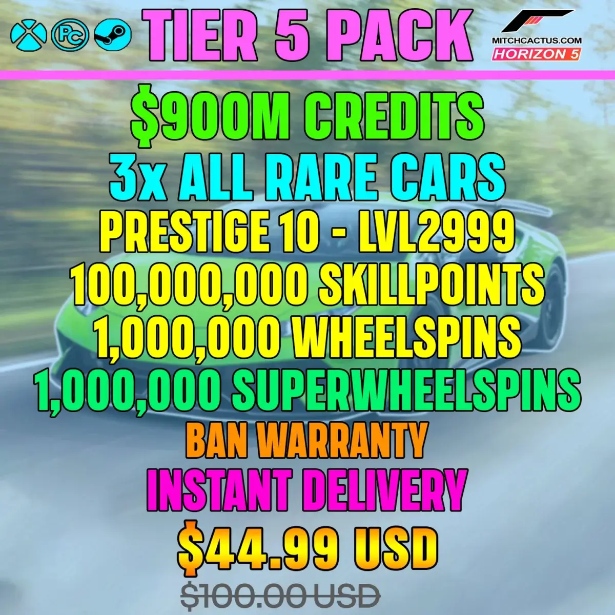 Forza Horizon 5 Modded Accounts Tier 5