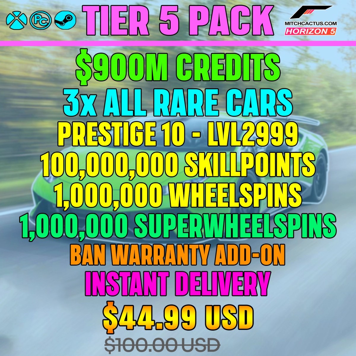 Forza Horizon 5 Modded Accounts Tier 5