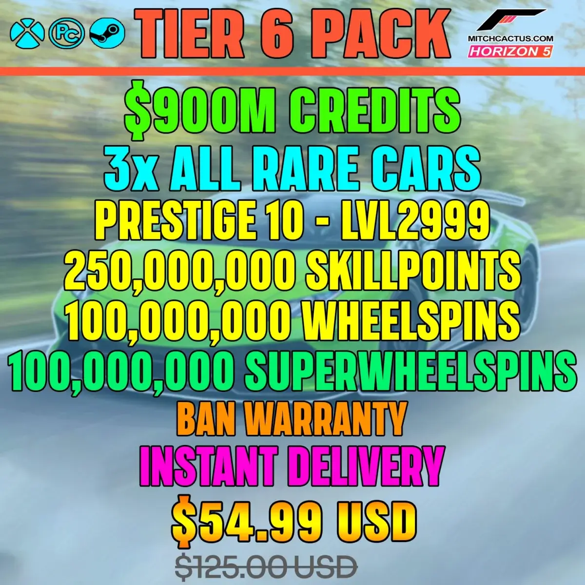 Forza Horizon 5 Modded Accounts Tier 6