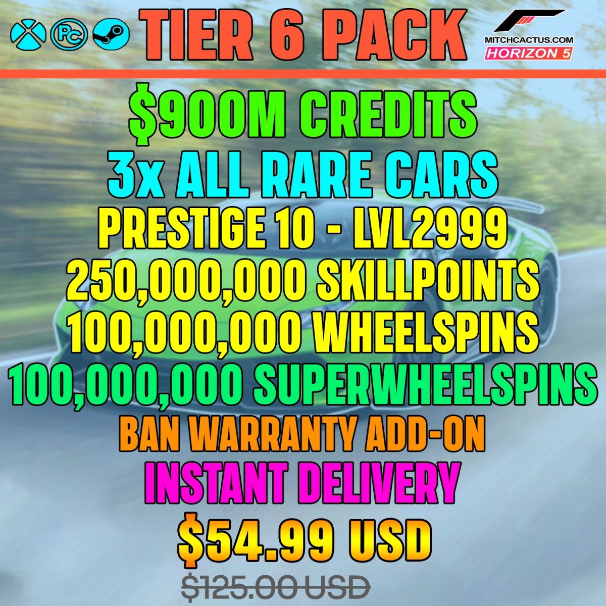 Forza Horizon 5 Modded Accounts Tier 6