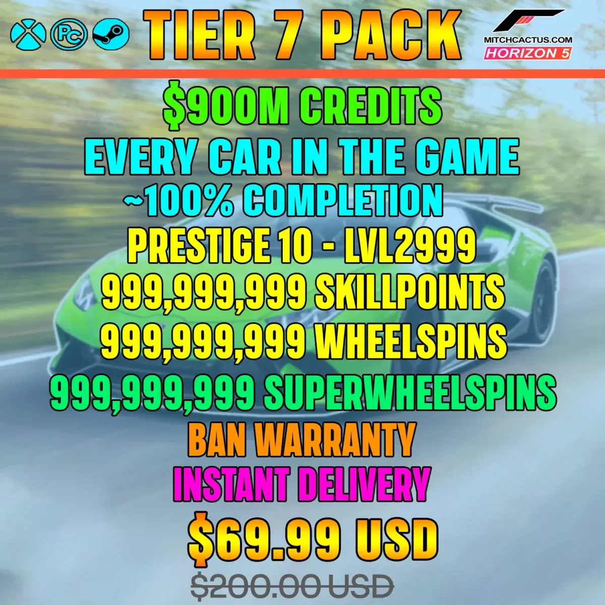 Forza Horizon 5 Modded Accounts Tier 7