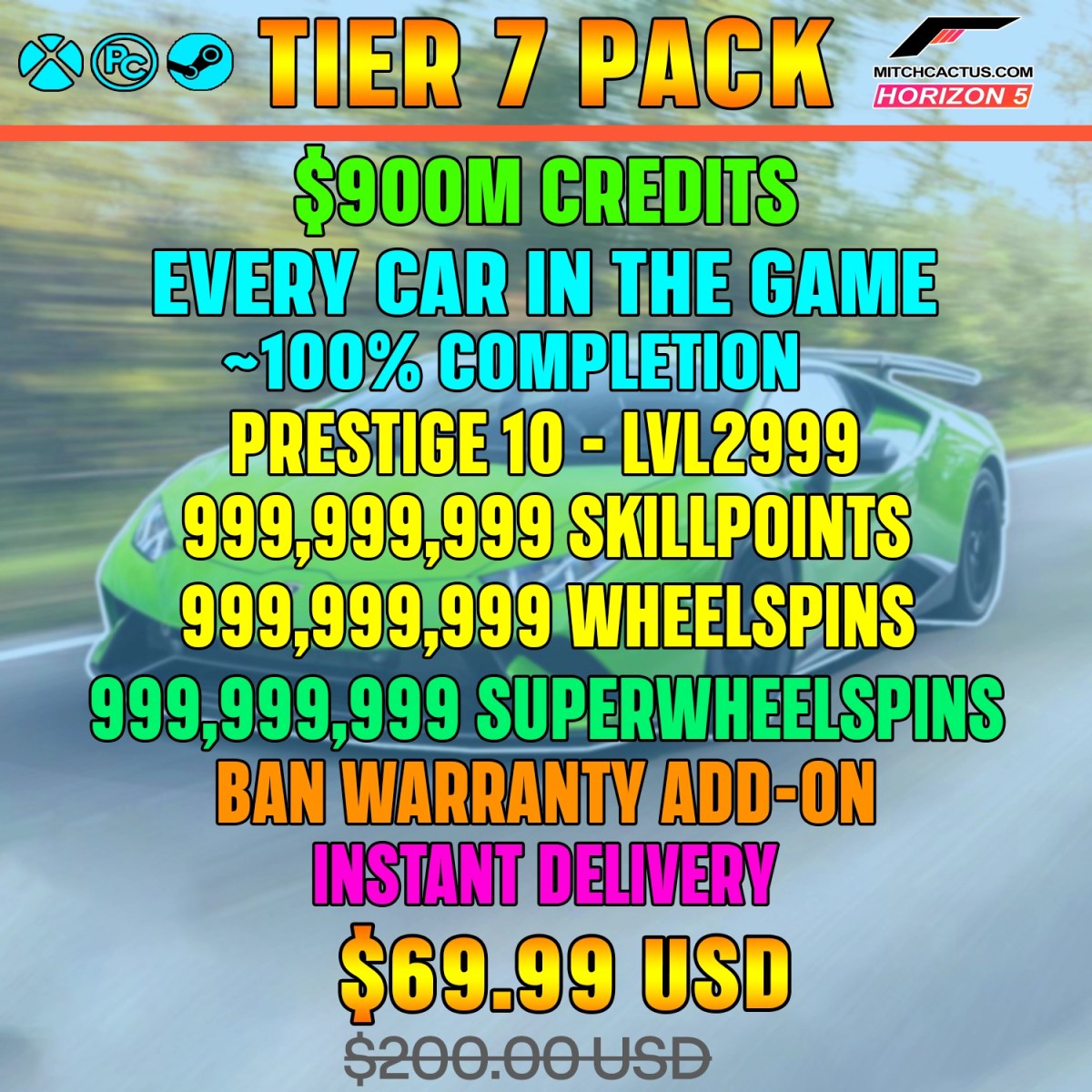 Forza Horizon 5 Modded Accounts Tier 7