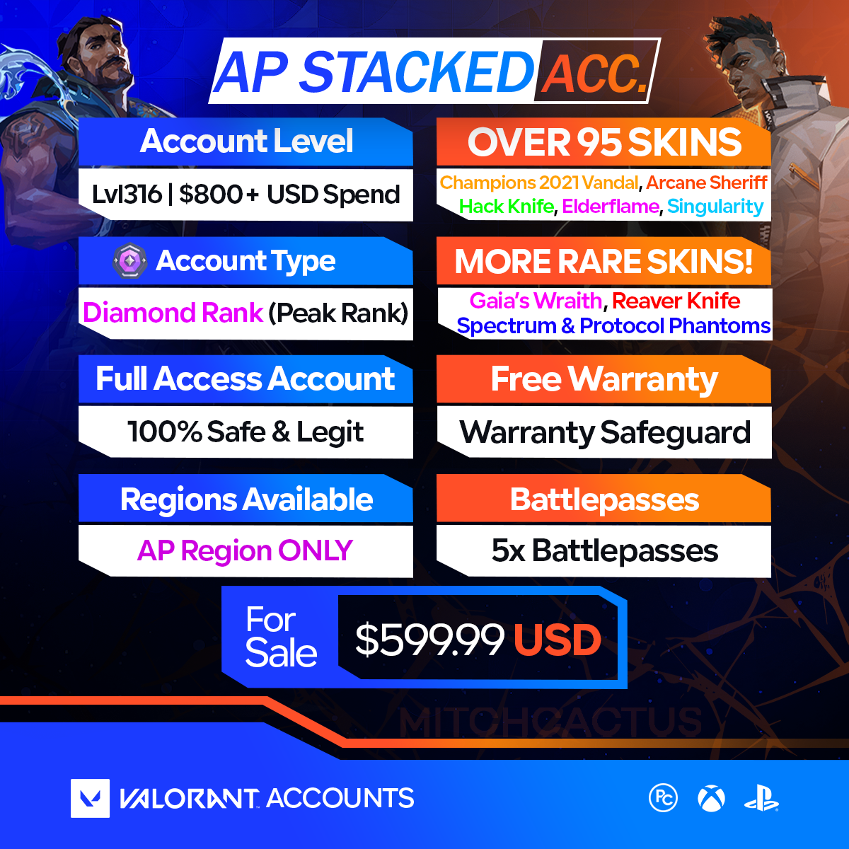 Valorant Account With Skins APS_599.99