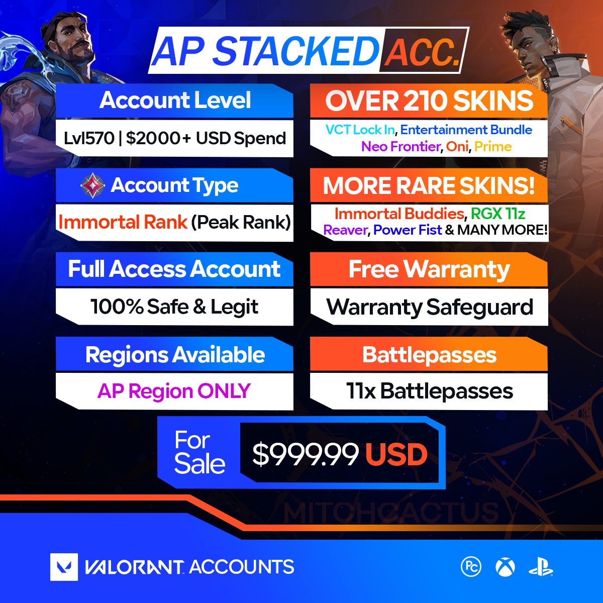 Valorant Account With Skins APS_999.99