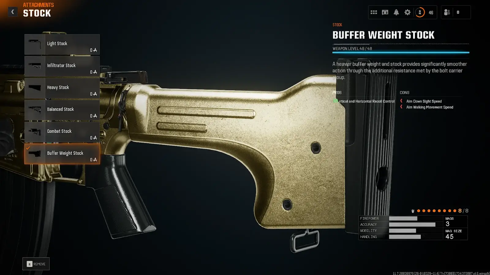 Black Ops 6 buffer weight stock