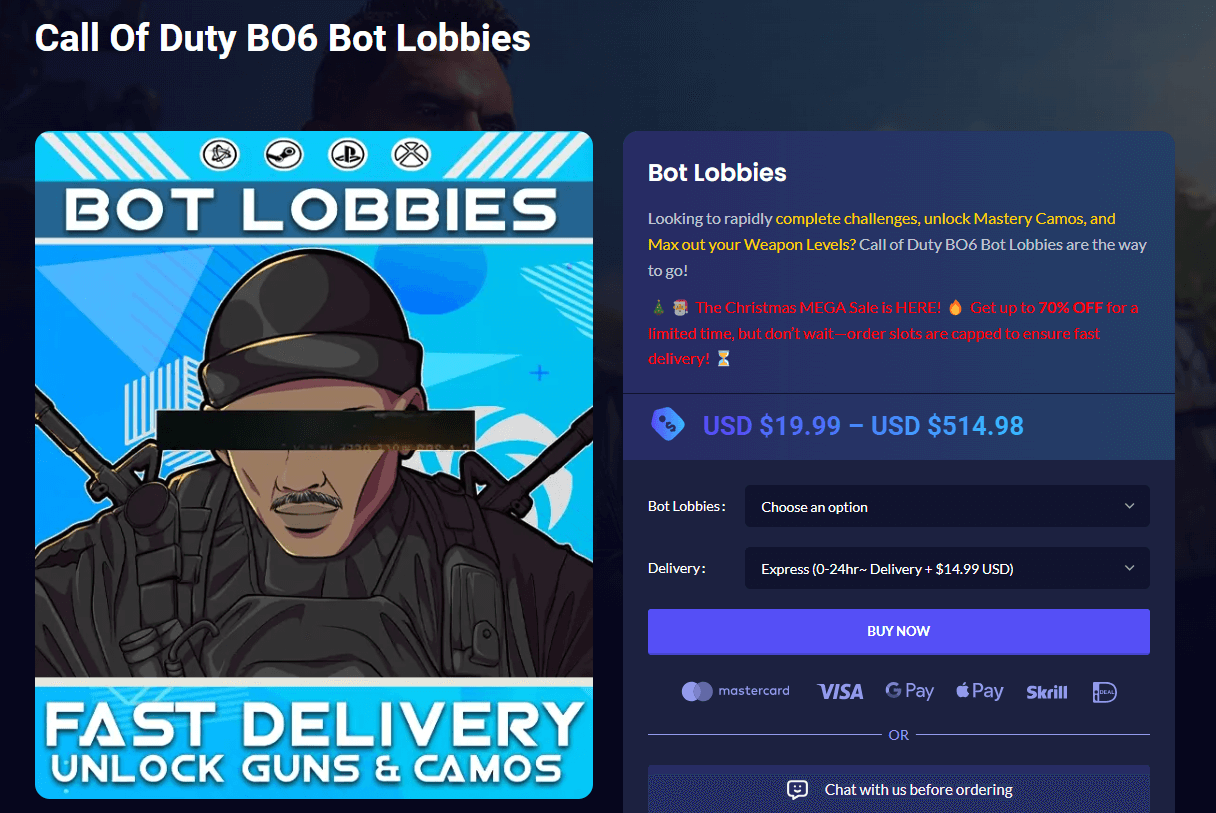 Call of Duty Bot Lobbies in BO6 for sale