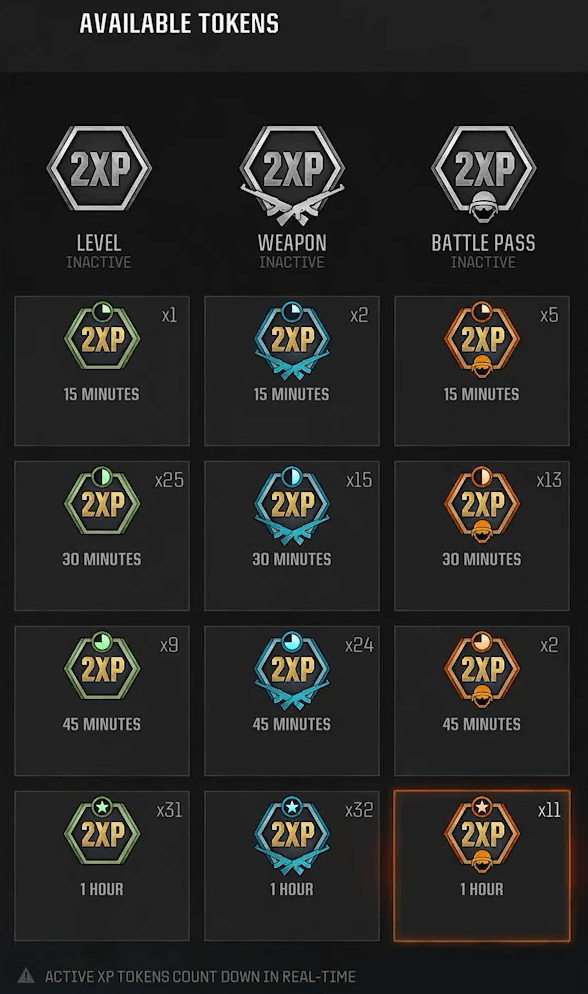 Double XP Tokens in BO6