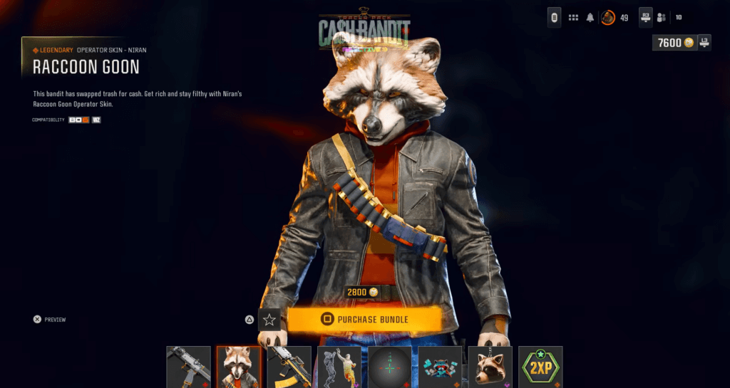 New Raccoon Goon legendary operator skin