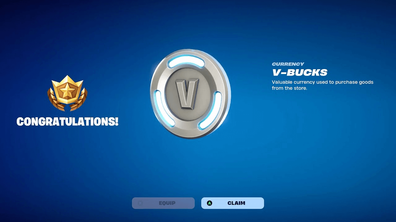 V-Bucks currency in Fortnite