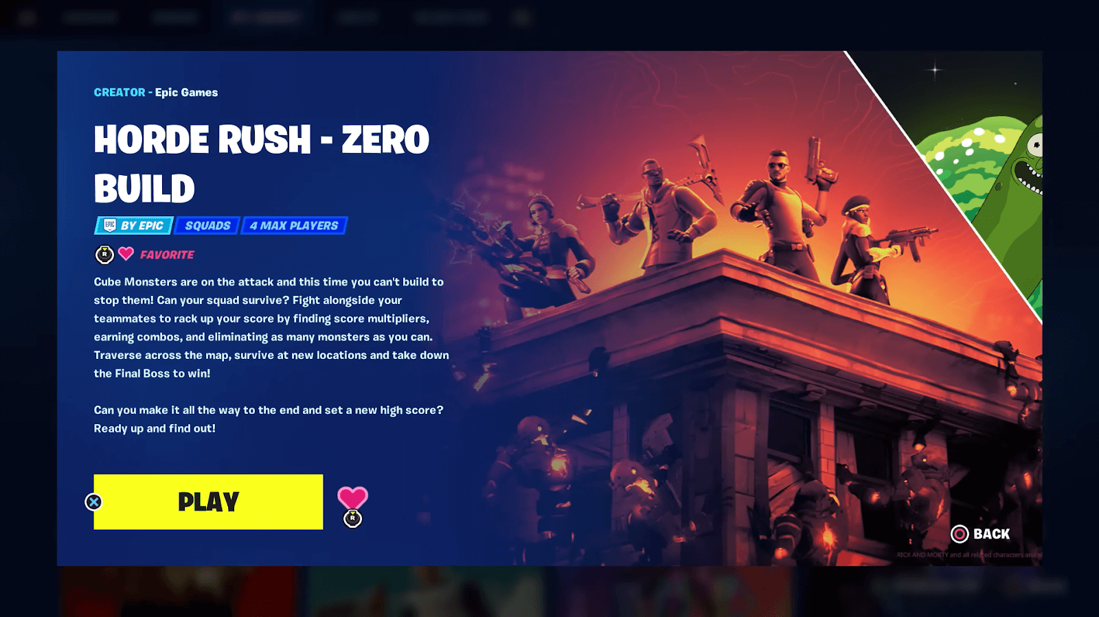 Horde Rush In Fortnite Zero Build