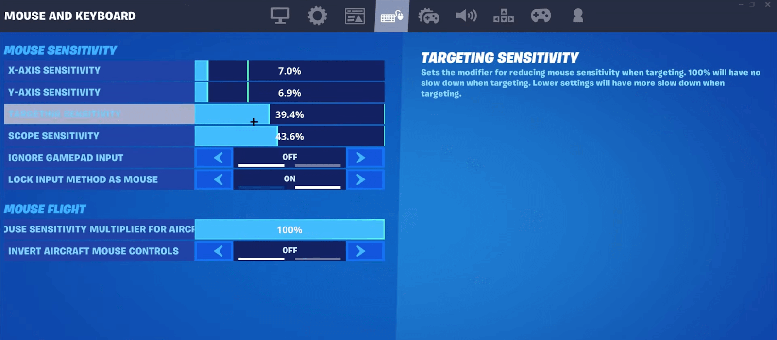 Fortnite settings