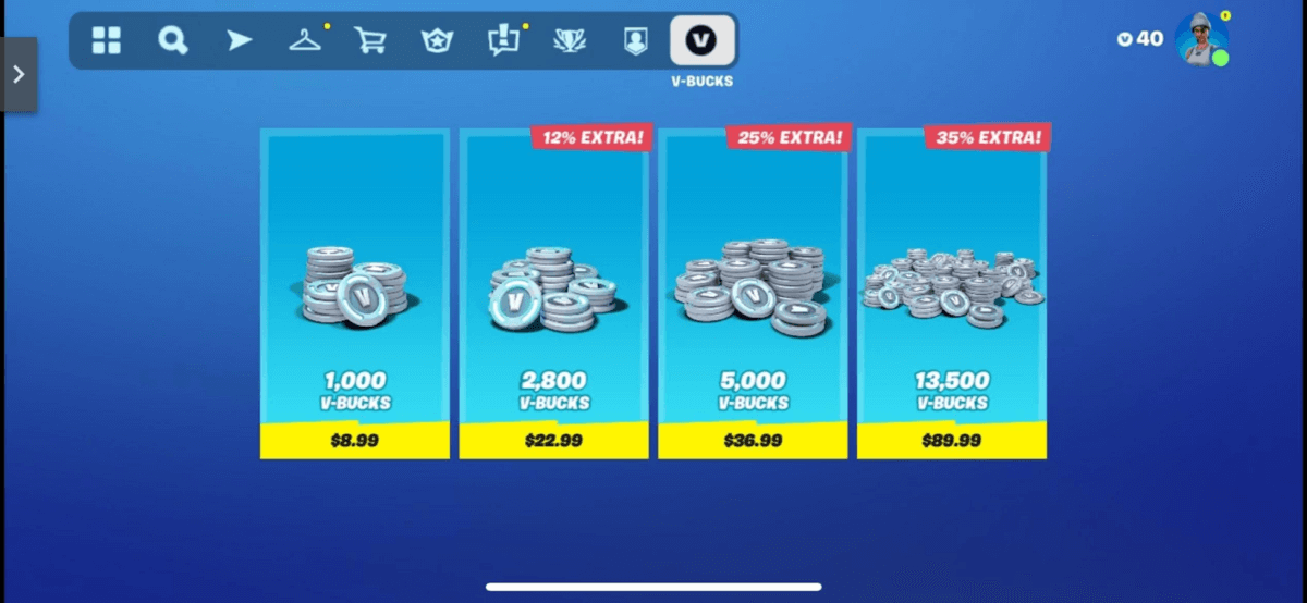 VBucks Prices In 2025 MitchCactus