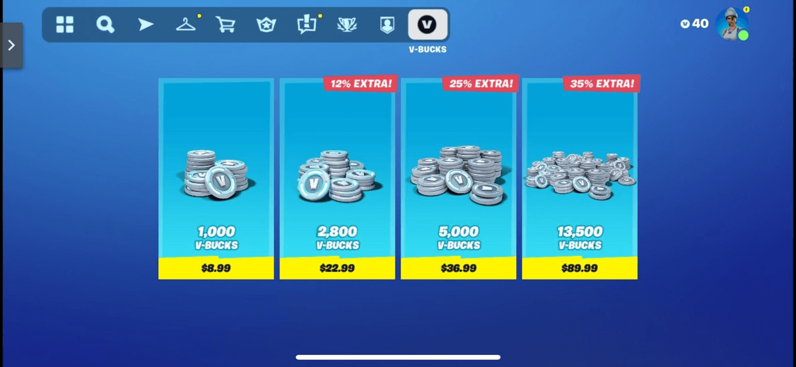 VBucks Prices In 2025