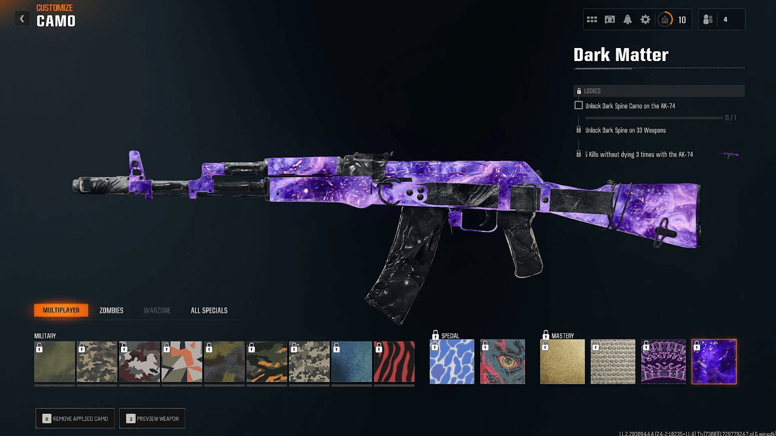 How To Improve Your Dark Matter Camo Grind