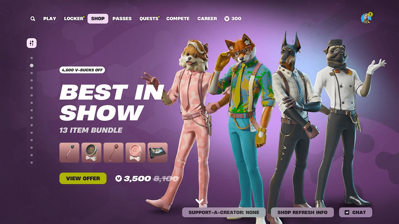 Fortnite Reveals Dog Skins Bundle Inspired By Classic Art