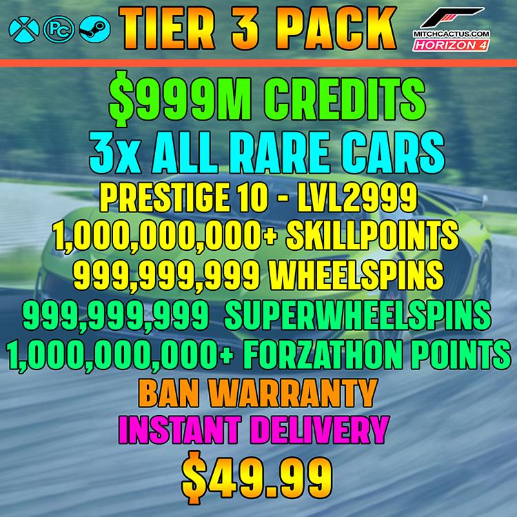 Forza Horizon 4 Modded Accounts For Sale Tier 3