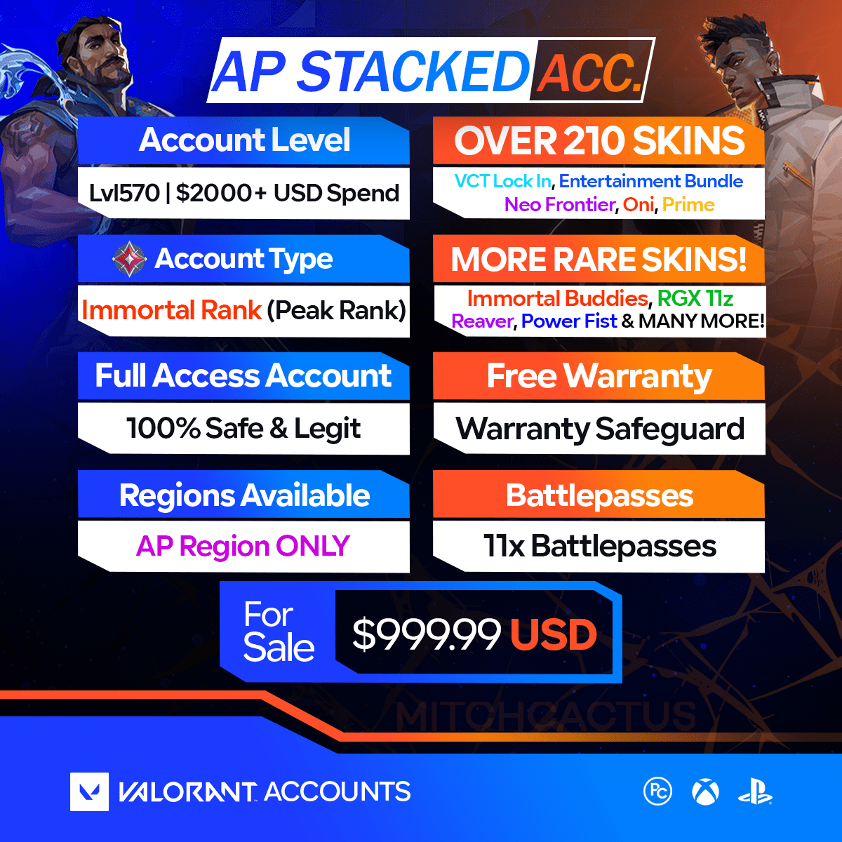 Valorant Account With Skins APS_999.99
