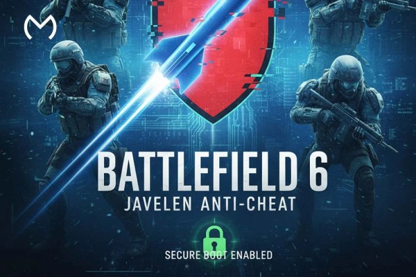 Battlefield 6 Javelin anti-cheat splash screen with Secure Boot enabled.