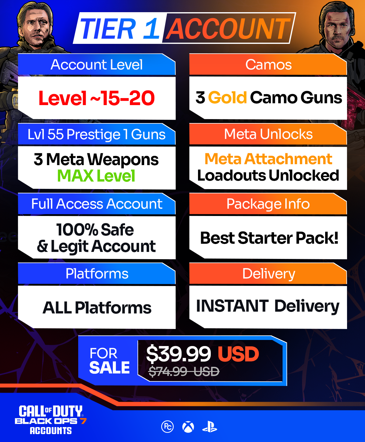 COD BO7 Accounts For Sale Tier 1