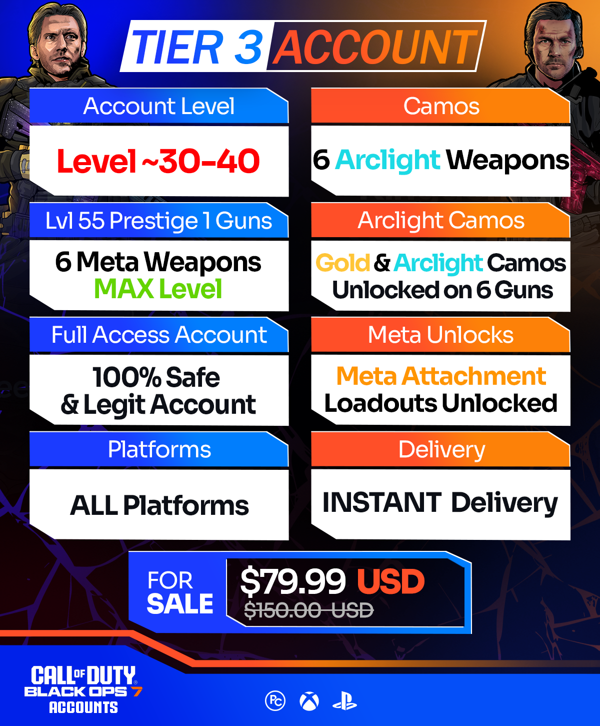 COD BO7 Accounts For Sale Tier 3