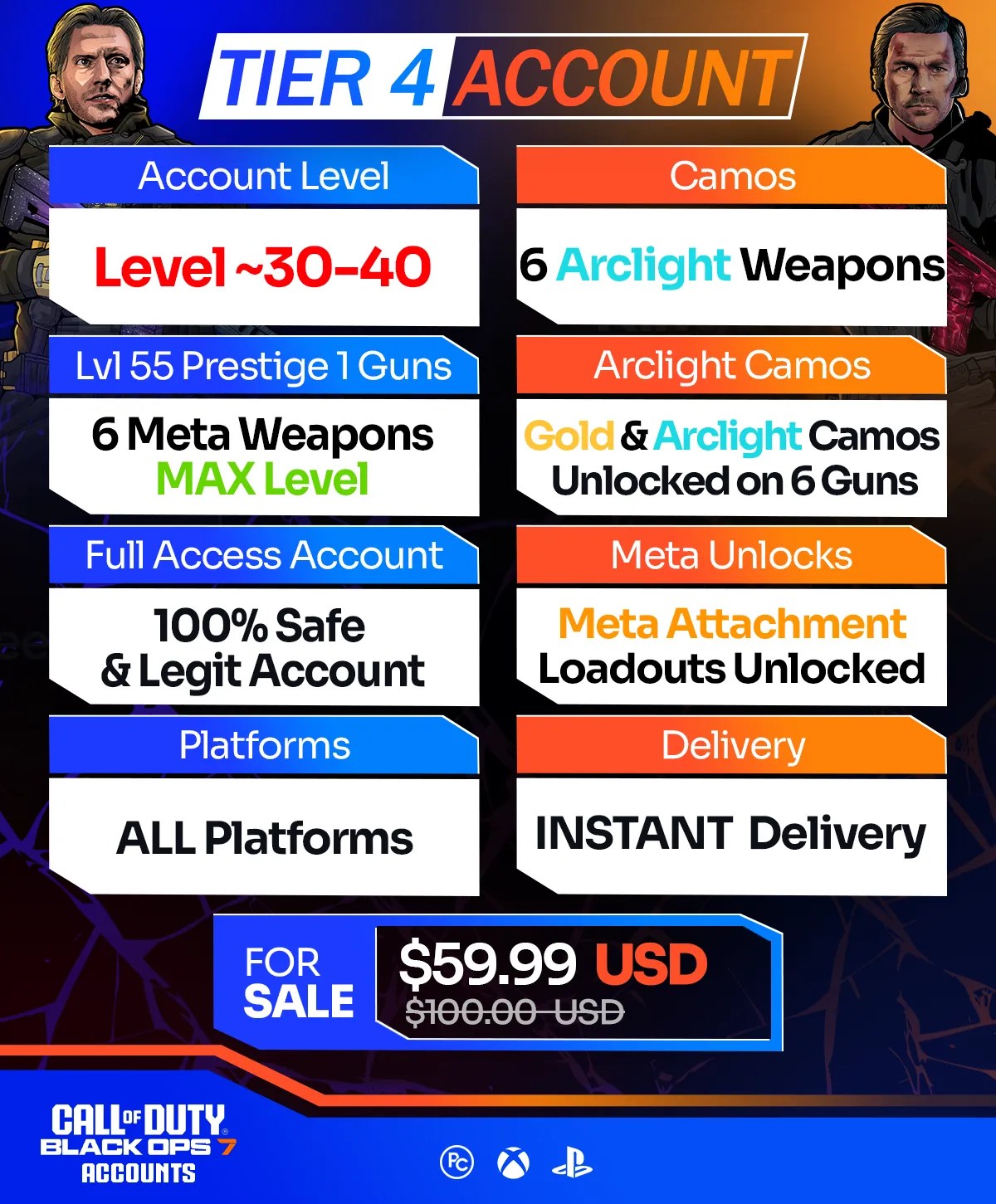 COD BO7 Accounts For Sale Tier 4