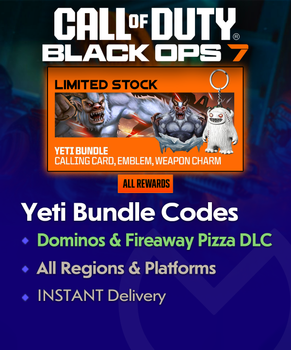 COD BO7 Yeti Bundle Codes - Dominos Fireaway Pizza DLC Keys