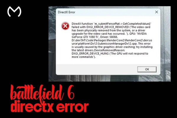 Battlefield 6 DirectX Error
