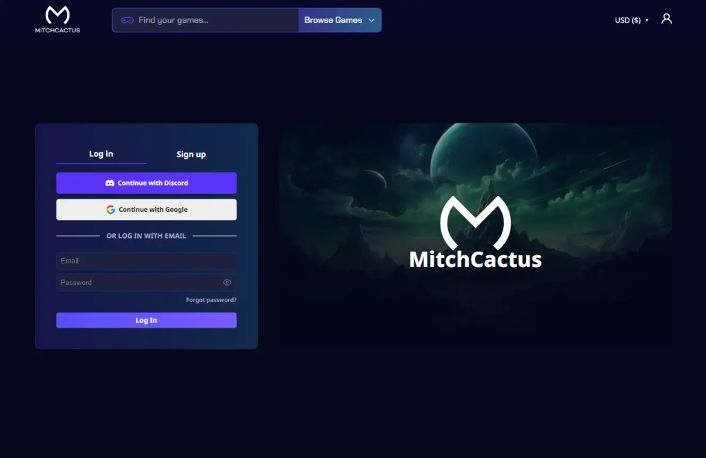 login page