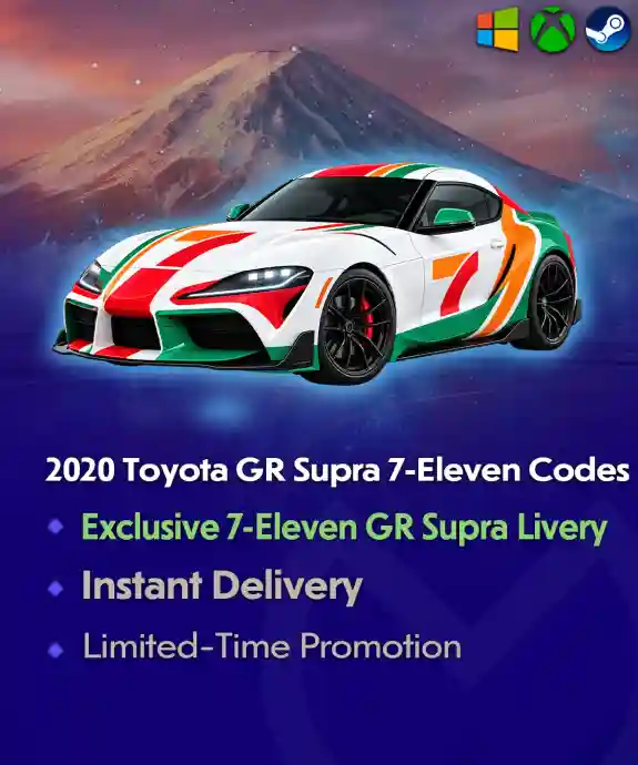 Forza Horizon 6 Toyota GR Supra 7-Eleven Edition DLC Code for Sale