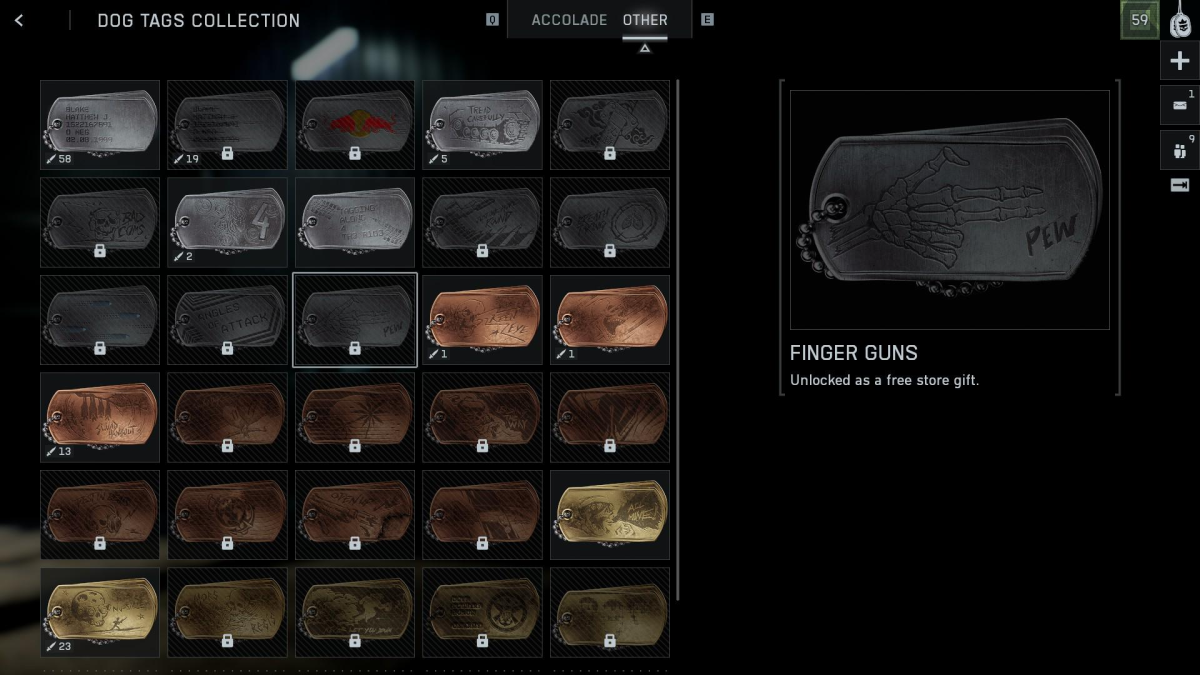 BF6 dog tags collection